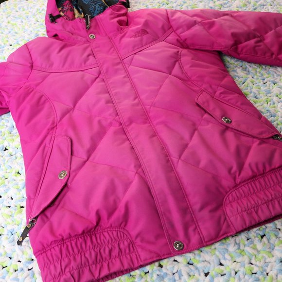 The North Face Goose Down Jacket Womens Small Pink Winter Snow Ski Parka Ladies - Picture 3 of 16